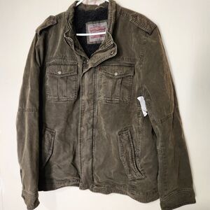 Levis jacket For Mens Size XL With Sherpa Olive Color Full Zip A2